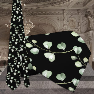 Gravata Casamento Negra Eucalyptus Greenery