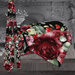 Gravata Casamento Negro Burgundy Peony Silver Greenery<br><div class="desc">Gravatas de Tuxedo Royale por Leonbience.</div>