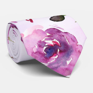 Gravata Casamento no Jardim de Peônia Violeta Rosa e Orquí