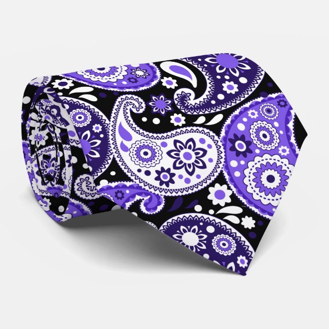 Gravata Casamento Ocidental de Purple Paisley Rico do Texa (Rolled)
