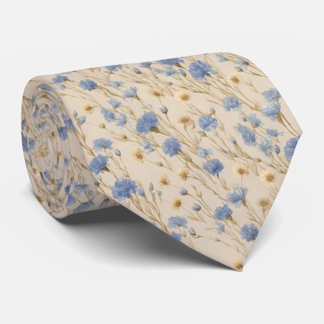 Gravata Casamento Pastel Blue Cornflower Boho (Rolled)