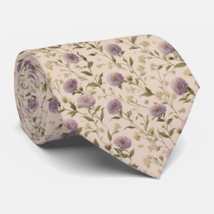 Gravata Casamento Personalizado com Flor de Lavanda Vintag