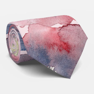 Gravata Casamento Pintado por Aquarela com Marinho de Flor