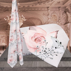 Gravata Casamento verde de Cinzas de Prata de Pequim Rosa-