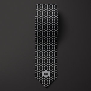 Gravata Casual Black Honeycomb