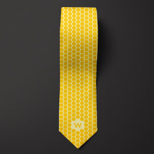 Gravata Casual de Honeycomb Amarelo