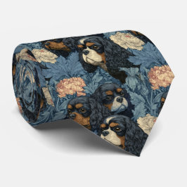 Gravata Cavalier King Charles Spaniels no Jardim Vintage