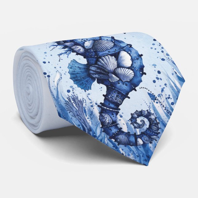 Gravata Cavalo-Marinho Conchas (Rolled)