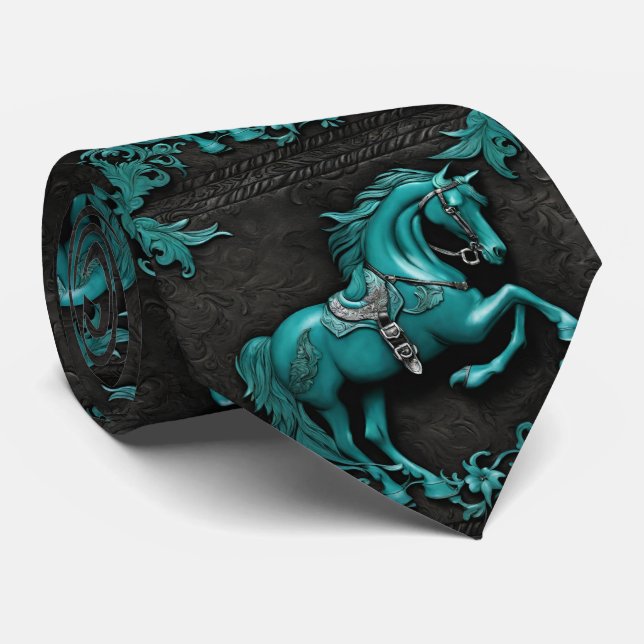 Gravata Cavalo Turquesa Russo do País Ocidental (Rolled)