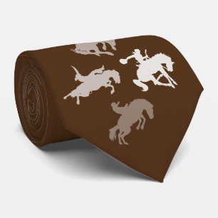 Gravata Cavalos de Rodeo  Marrom