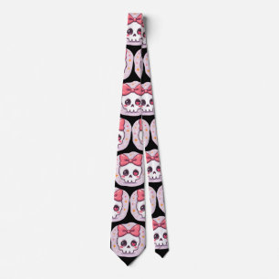 Gravata Caveira Pastel Goth com Laço