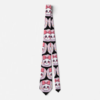Gravata Caveira Pastel Goth com Laço