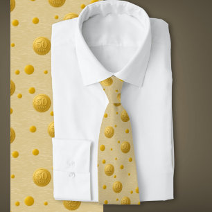 Gravata Celebração do 50º aniversário do Elegante Dourado