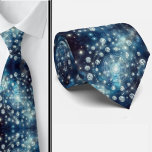 Gravata Celestial Pattern Diamond<br><div class="desc">Elegant Blue & White Diamond Gem Star Pattern Necktie Add a fresh, sophisticated touch to your wardrobe with this striking blue and white diamond star pattern necktie. The crisp white diamond motifs shimmer against a rich blue backdrop, accented with subtle star details for a hint of celestial charm. The combination...</div>