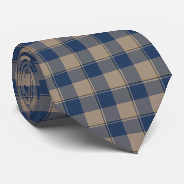 Gravata Cello and Donkey Brown Plaid Neck Tie (Rolled)