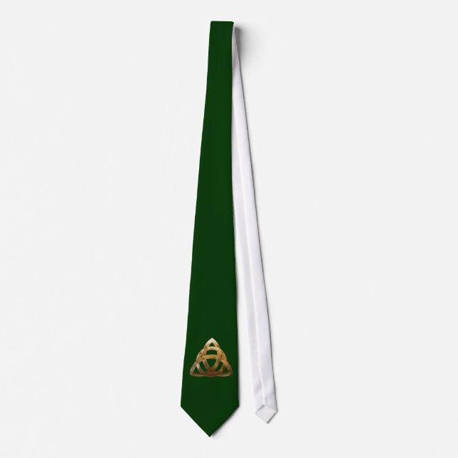 Gravata Celtic Dourada Trinity Knot (Frente)