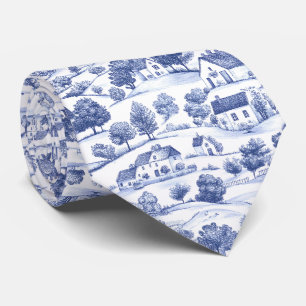 Gravata Cena Rurais em Toile Azul (2)