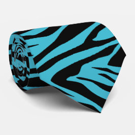 Gravata Cerceta da zebra azul & preta