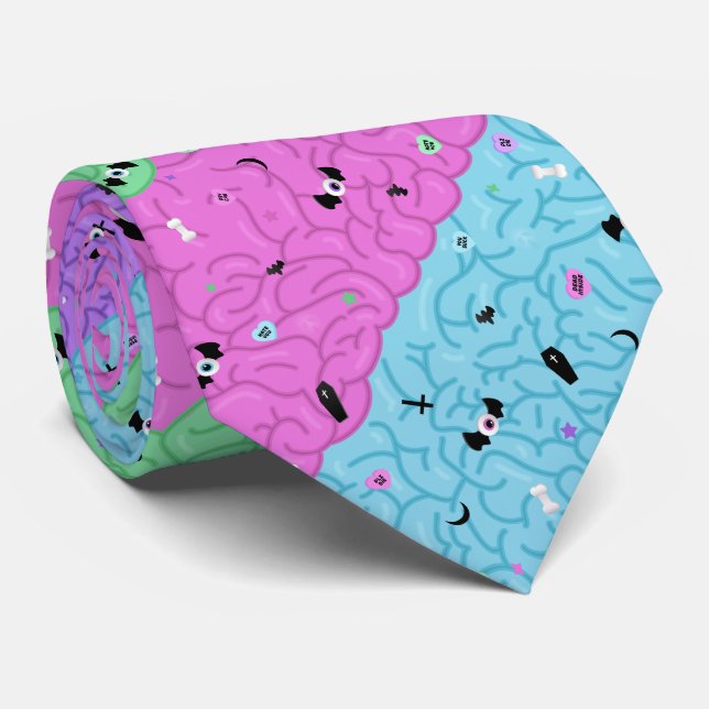 Gravata Cérebros Pastel Goth (Rolled)