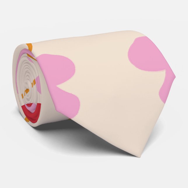 Gravata Cerejas e Flores Padrão Sem Costura (Rolled)