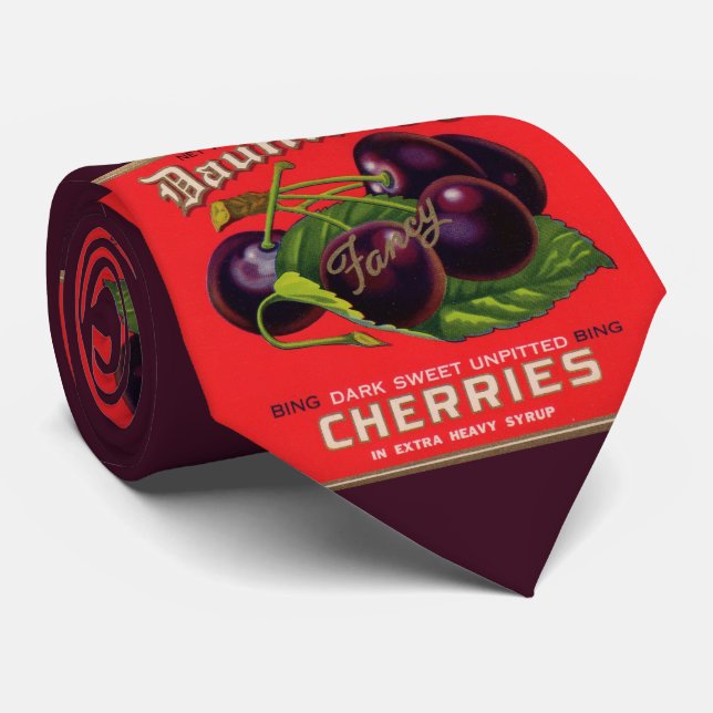 Gravata Cerejas sem Dor de 1930 em impressão de Xarope pes (Rolled)
