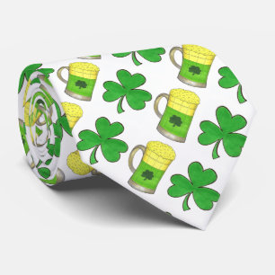 Gravata Cerveja Verde Lucky Shamrock Rua dia de Patrick