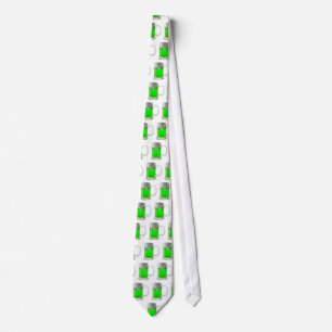 Gravata Cerveja Verde Neon Divertida Dia de São Patrício