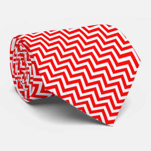 Gravata Cevon Diagonal de Tamanho Médio Vermelho e Branco