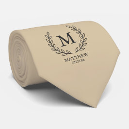 Gravata Champagne Elegante Louro Noivo Monograma Casamento