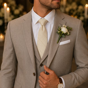 Gravata Champagne Marfim Elegante Casamento & Formal