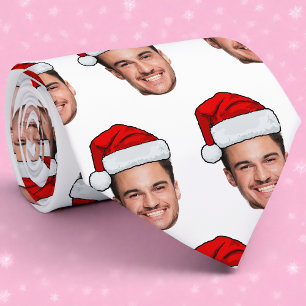 Gravata Chapéu de Papai Noel com Foto Personalizada de Nat