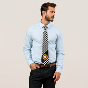 Gravata Checagem de Portugal Tie, Moda da bandeira portugu