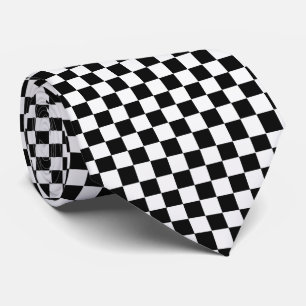 Gravata Checkerboard preto e branco clássico por STaylor