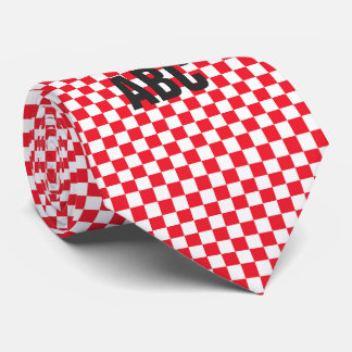 Gravata Checkerboard vermelho e branco