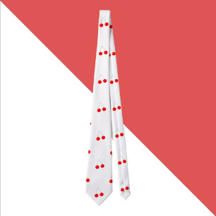 Gravata Cherry Pattern Red Fruta