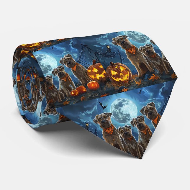 Gravata Chesapeake Bay Terrier Halloween Spooky (Rolled)