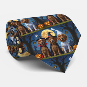 Gravata Chesapeake Bay Terrier Pumpkin Halloween Engraçado