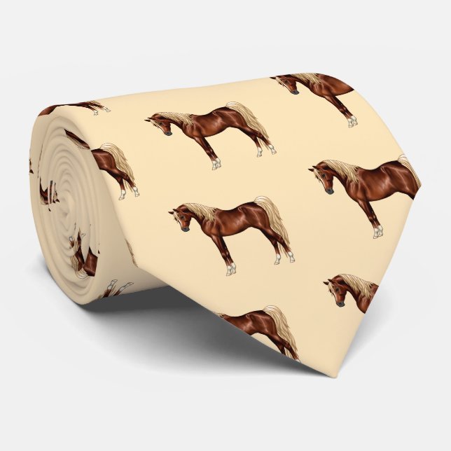 Gravata Chestnut Egípcio Arabarábico Horse Flaxen Mane & T (Rolled)