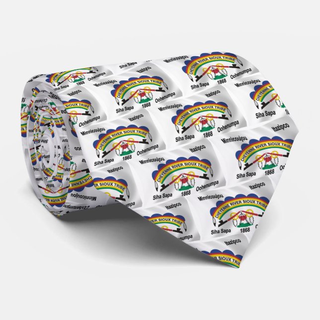 Gravata Cheyenne River Sioux Flag Tie (Rolled)