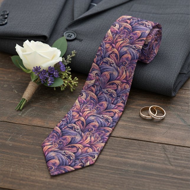 Gravata Chic Rosa Marrom Violeta Rosa Violeta Roxo Paisley (Criador carregado)