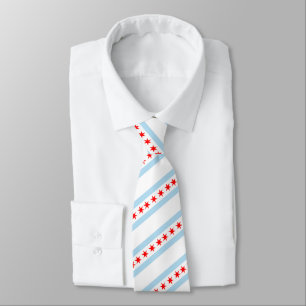 Gravata Chicago Gravatas, moda EUA, Chicago Flag