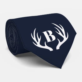 Gravata Chifres de Veado Masculino Azul e Branco