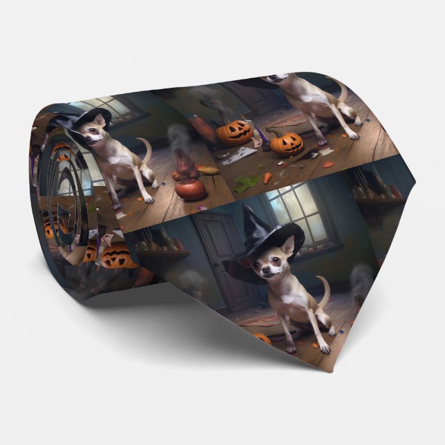 Gravata Chihuahua Pumpkins Halloween Scary (Rolled)