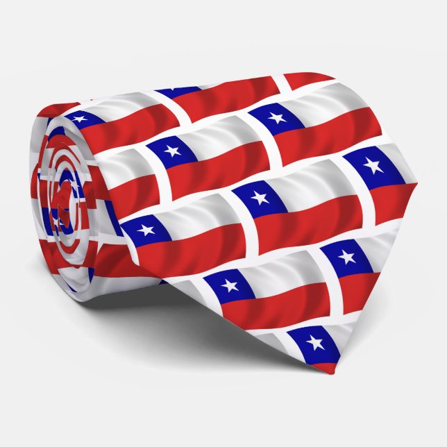 Gravata Chile Flag Tie (Rolled)