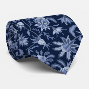 Gravata Chintz monocromática azul