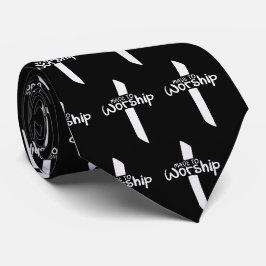Gravata Christian Black and White Cross Feed to Culto