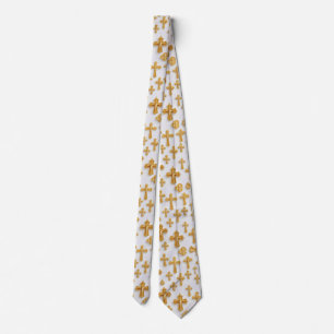 Gravata Christian Ouro Cross
