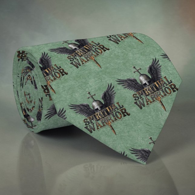 Gravata Christian Spiritual Warrior Custom Necktie (Criador carregado)