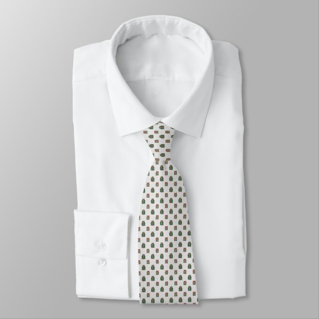 Gravata Christmas Gifts - Green, Red Men's Custom Necktie (Amarrado)