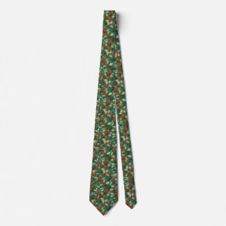 Gravata Christmas Holly Berry Neck Tie